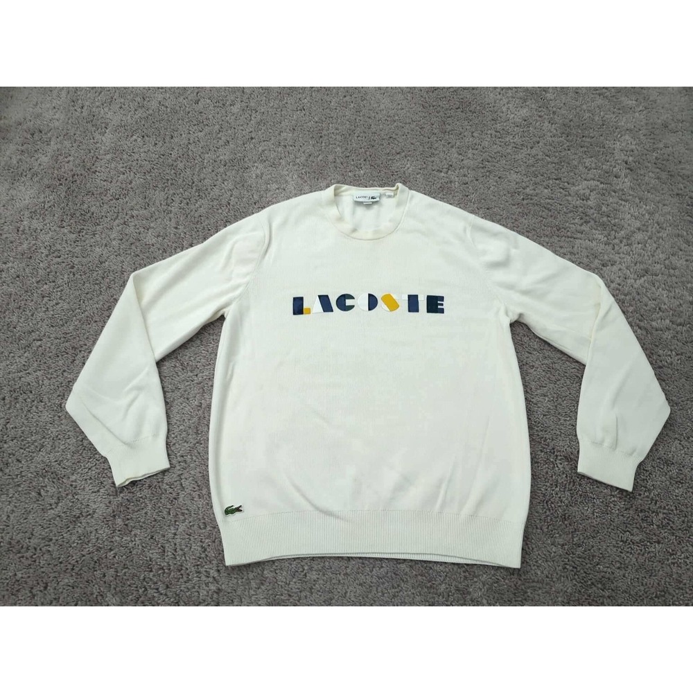 Lacoste Sweater‎ Mens Medium Long Sleeve Logo Alligator Spellout